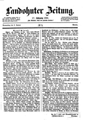 Landshuter Zeitung Donnerstag 8. Januar 1863