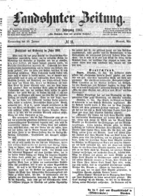 Landshuter Zeitung Donnerstag 15. Januar 1863