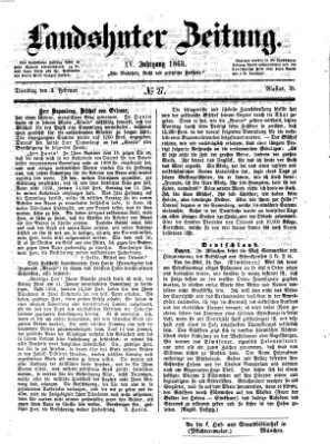 Landshuter Zeitung Dienstag 3. Februar 1863