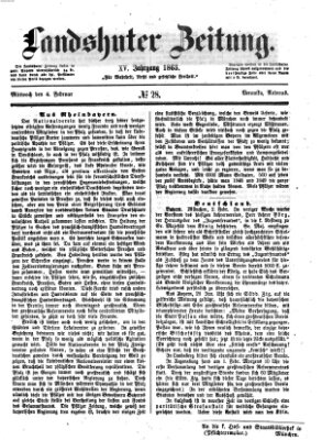 Landshuter Zeitung Mittwoch 4. Februar 1863