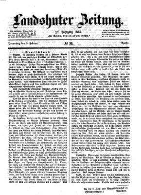 Landshuter Zeitung Donnerstag 5. Februar 1863