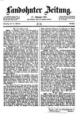 Landshuter Zeitung Samstag 21. Februar 1863
