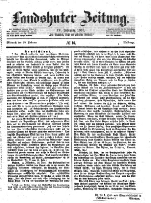 Landshuter Zeitung Mittwoch 25. Februar 1863