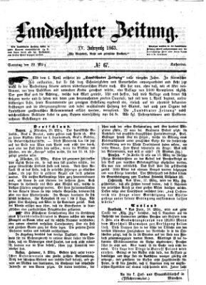 Landshuter Zeitung Sonntag 22. März 1863