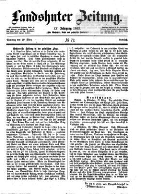 Landshuter Zeitung Sonntag 29. März 1863