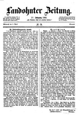 Landshuter Zeitung Mittwoch 8. April 1863