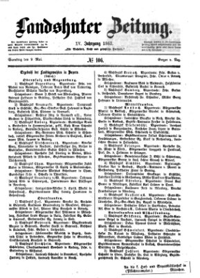 Landshuter Zeitung Samstag 9. Mai 1863