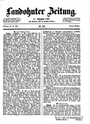 Landshuter Zeitung Dienstag 19. Mai 1863