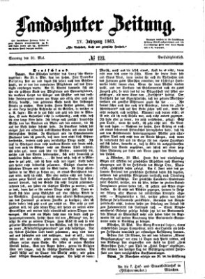 Landshuter Zeitung Sonntag 31. Mai 1863