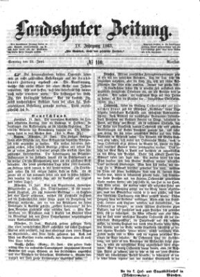 Landshuter Zeitung Sonntag 21. Juni 1863