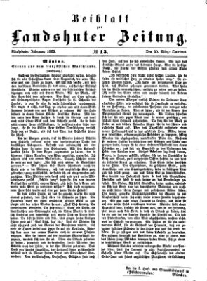 Landshuter Zeitung Montag 30. März 1863