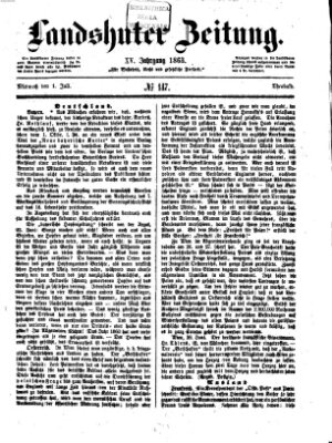 Landshuter Zeitung Mittwoch 1. Juli 1863