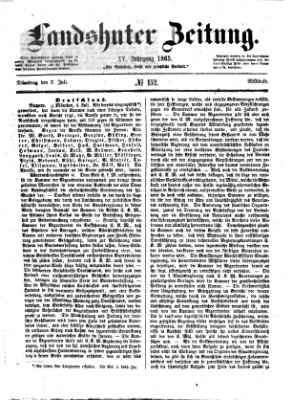 Landshuter Zeitung Dienstag 7. Juli 1863