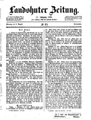 Landshuter Zeitung Sonntag 2. August 1863