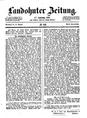Landshuter Zeitung Samstag 15. August 1863