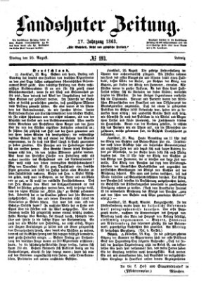 Landshuter Zeitung Dienstag 25. August 1863