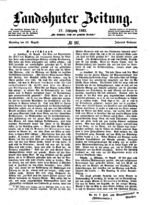 Landshuter Zeitung Samstag 29. August 1863