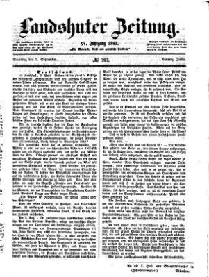 Landshuter Zeitung Samstag 5. September 1863