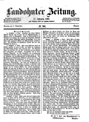 Landshuter Zeitung Sonntag 6. September 1863