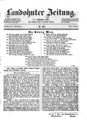 Landshuter Zeitung Dienstag 8. September 1863