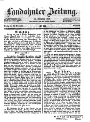 Landshuter Zeitung Dienstag 15. September 1863