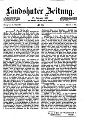 Landshuter Zeitung Freitag 18. September 1863