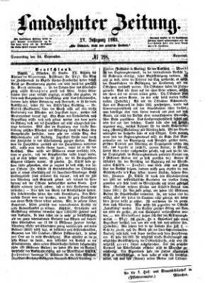 Landshuter Zeitung Donnerstag 24. September 1863