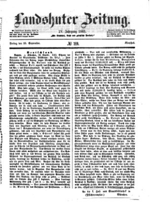 Landshuter Zeitung Freitag 25. September 1863