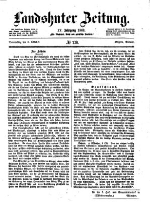 Landshuter Zeitung Donnerstag 8. Oktober 1863