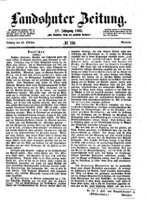 Landshuter Zeitung Dienstag 20. Oktober 1863