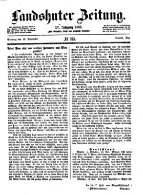 Landshuter Zeitung Sonntag 15. November 1863