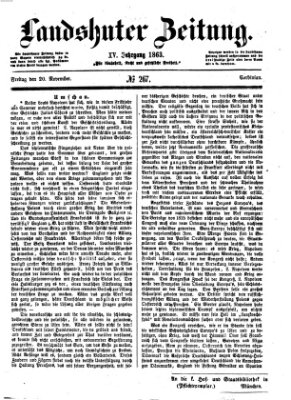 Landshuter Zeitung Freitag 20. November 1863