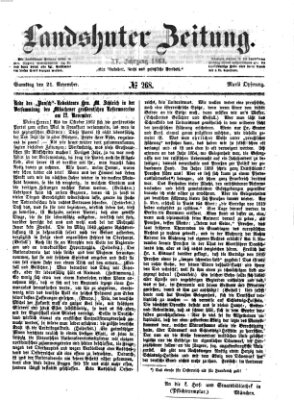 Landshuter Zeitung Samstag 21. November 1863