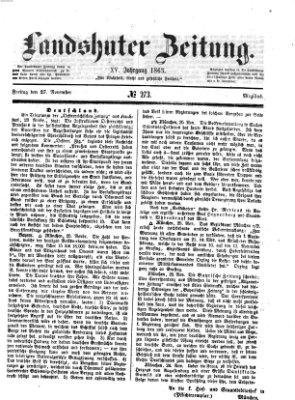 Landshuter Zeitung Freitag 27. November 1863
