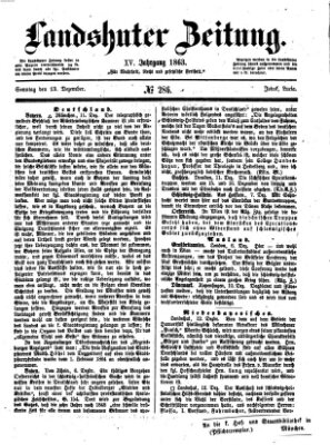 Landshuter Zeitung Sonntag 13. Dezember 1863
