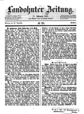 Landshuter Zeitung Sonntag 20. Dezember 1863
