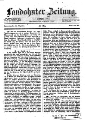 Landshuter Zeitung Donnerstag 24. Dezember 1863