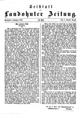 Landshuter Zeitung Montag 3. August 1863