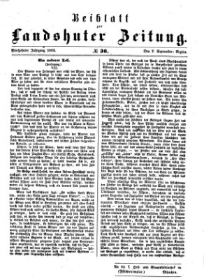 Landshuter Zeitung Montag 7. September 1863