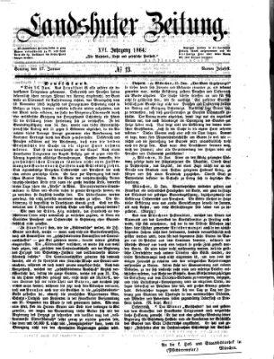 Landshuter Zeitung Sonntag 17. Januar 1864