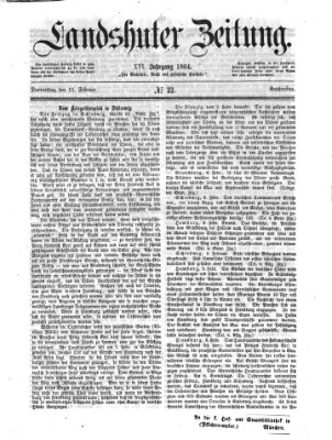Landshuter Zeitung Donnerstag 11. Februar 1864