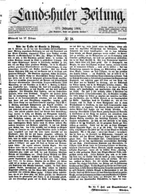 Landshuter Zeitung Mittwoch 17. Februar 1864