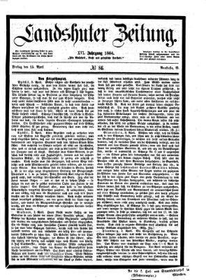 Landshuter Zeitung Freitag 15. April 1864