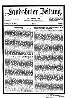 Landshuter Zeitung Samstag 16. April 1864