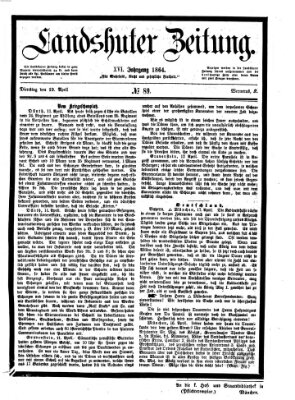 Landshuter Zeitung Dienstag 19. April 1864