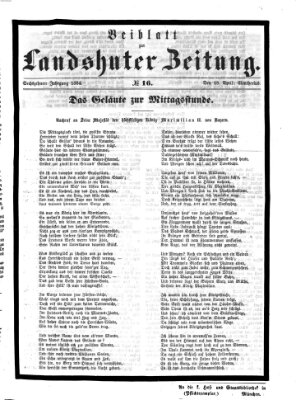 Landshuter Zeitung Montag 18. April 1864