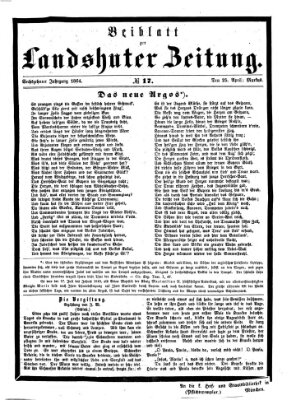 Landshuter Zeitung Montag 25. April 1864
