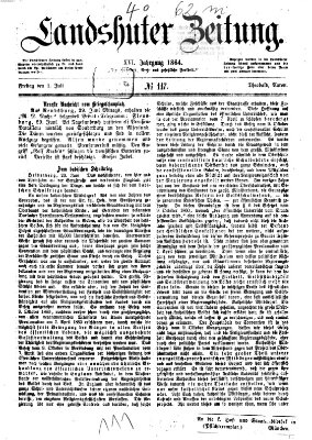 Landshuter Zeitung Freitag 1. Juli 1864