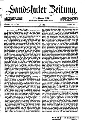 Landshuter Zeitung Sonntag 17. Juli 1864