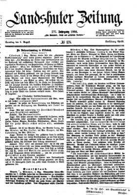Landshuter Zeitung Samstag 6. August 1864